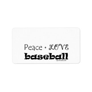 Peace Love Baseball Label