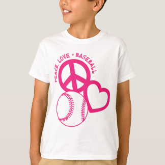 Peace-Love-Baseball, melon T-Shirt
