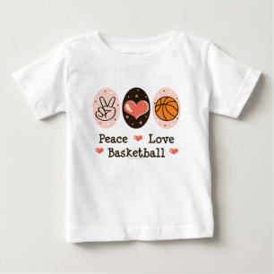 Peace Love Basketball Baby T-shirt