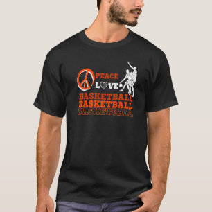 Peace Love Basketball  Basketball Fans Kids Boys M T-Shirt