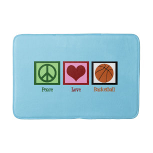 Peace Love Basketball Bath Mat