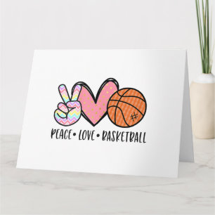 Peace Love Basketball Heart for Women Teens Tween  Card