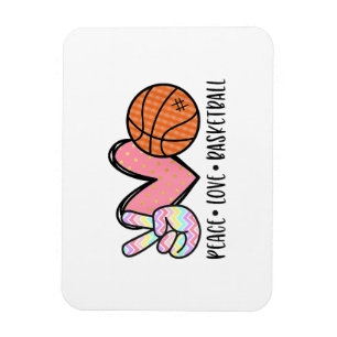Peace Love Basketball Heart for Women Teens Tween  Magnet