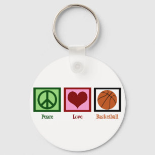 Peace Love Basketball Keychain
