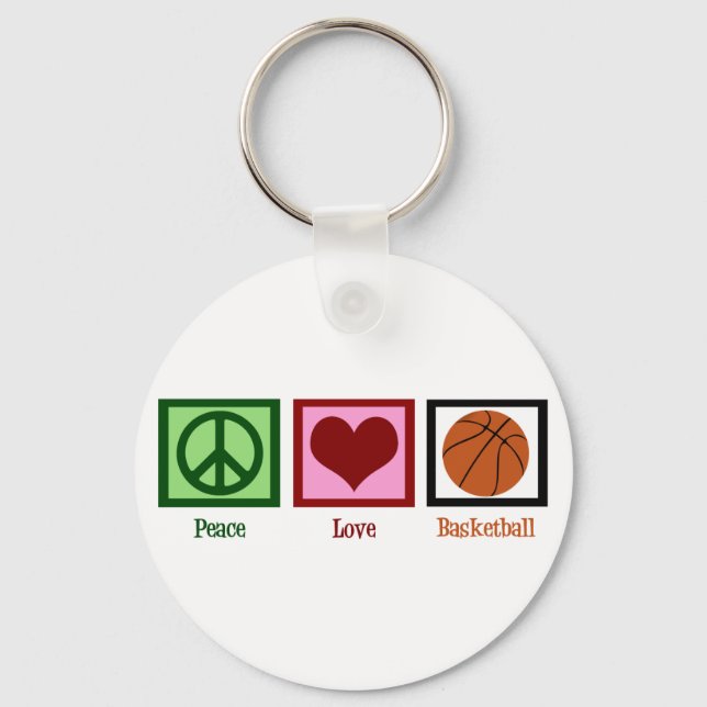 Peace Love Basketball Keychain (Front)