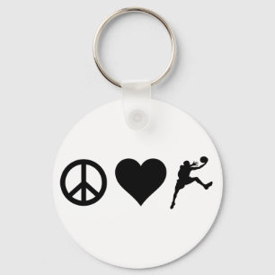 Peace Love Basketball Keychain