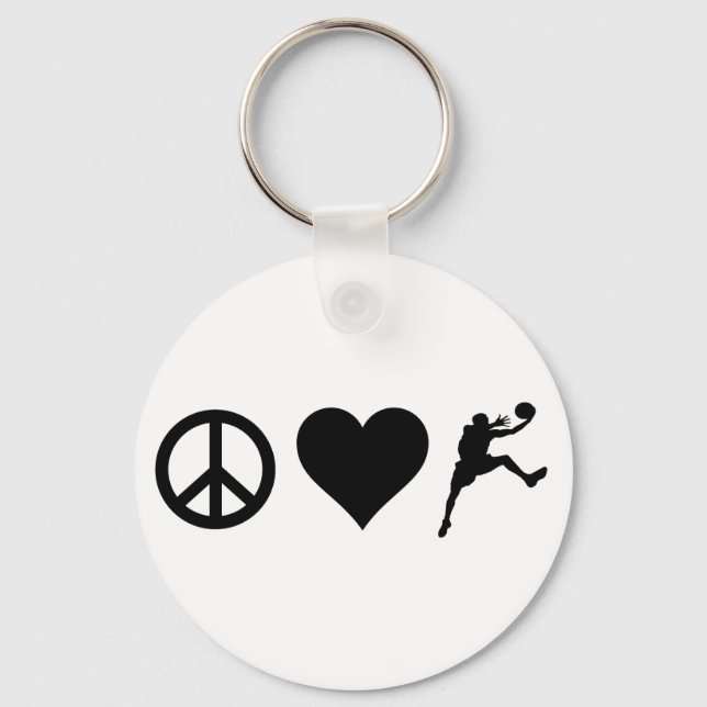 Peace Love Basketball Keychain (Front)
