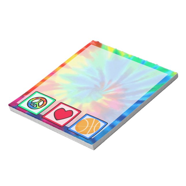 Peace, Love, Basketball Notepad (Rotated)