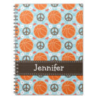 Peace Love Basketball Spiral Notebook Journal