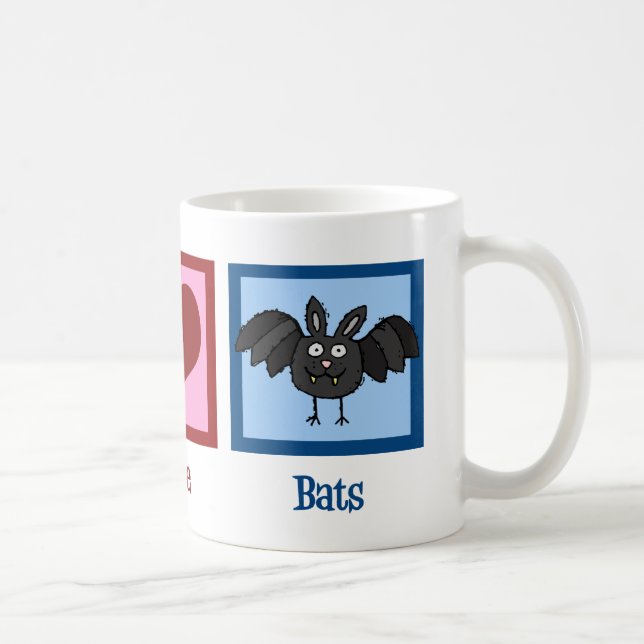 Peace Love Bats Coffee Mug (Right)