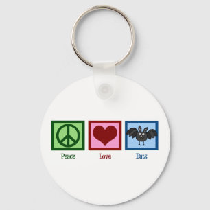 Peace Love Bats Keychain