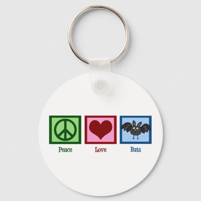 Peace Love Bats Keychain (Front)