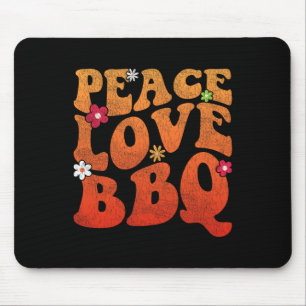 Peace Love Bbq Grillmaster Women Grilling Bbq Meat Mouse Pad