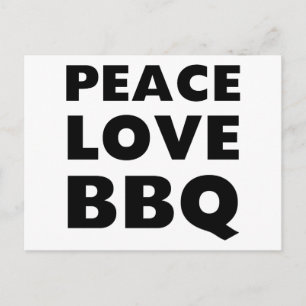 Peace Love BBQ Postcard