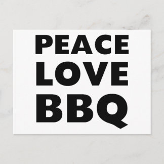 Peace Love BBQ Postcard