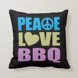 Peace Love BBQ Throw Pillow