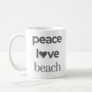Peace Love Beach Graphic | Coastal Nautical Life Coffee Mug
