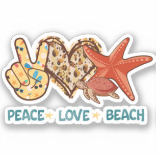 Peace, Love, Beach   Hand-Peace, Heart, Turtle