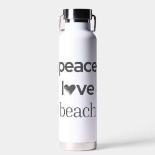 Peace Love Beach Lover   Premium Modern Statement  Water Bottle
