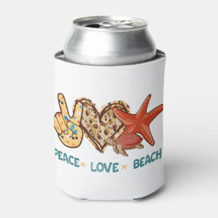 Peace, Love, Beach   Summer Vibes   Vintage Can Cooler