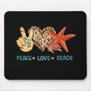 Peace, Love, Beach   Summer Vibes   Vintage Mouse Pad