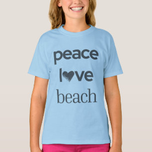 Peace Love Beach Sun Fun Coastal Graphic Print T-Shirt