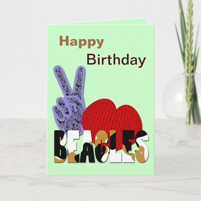 Peace Love Beagles Holiday Card (Front)