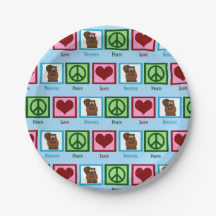 Peace Love Beavers Paper Plate