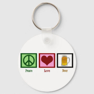 Peace Love Beer Keychain
