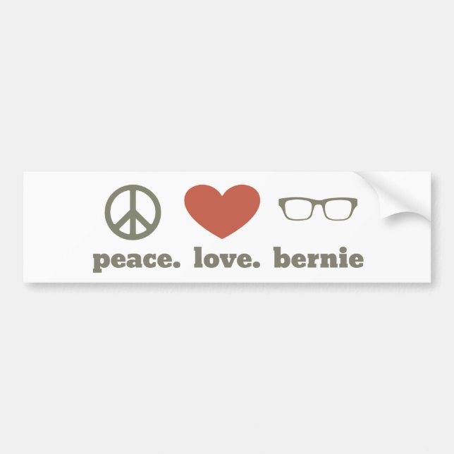 Peace Love Bernie Sanders Bumper Stickers (Devant)