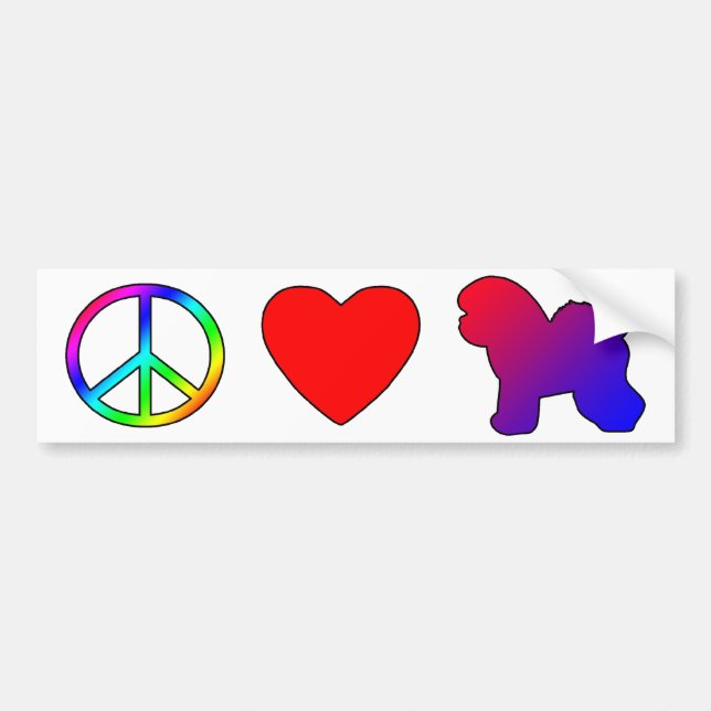 Peace Love Bichon Frises Bumper Sticker (Front)