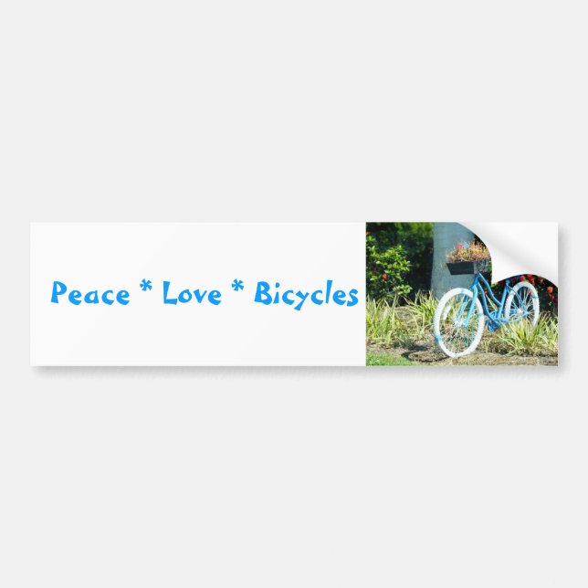 Peace Love Bicycles Bumper Sticker (Front)