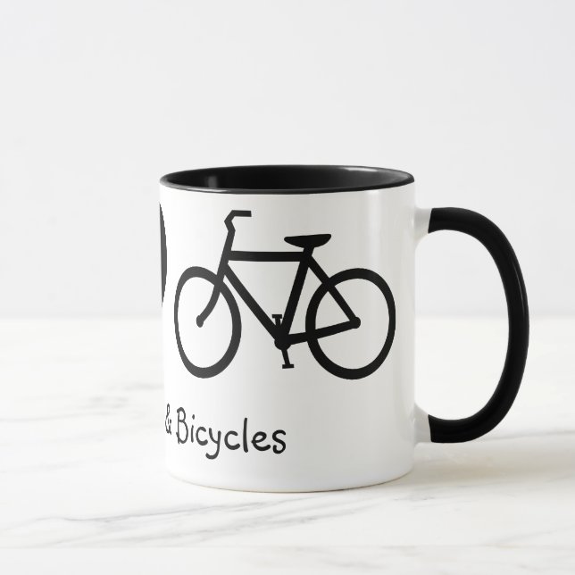 Peace, Love & Bicycles Mug (Right)