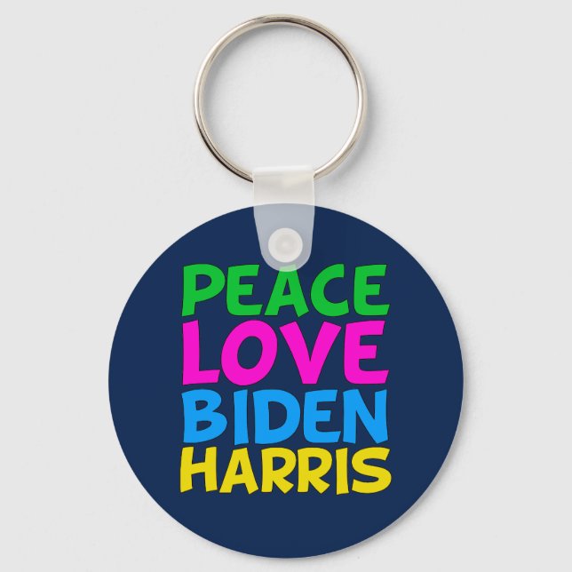 Peace Love Biden Harris Keychain (Front)