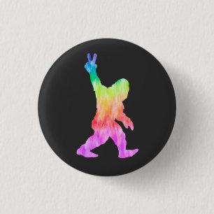 Peace Love Bigfoot   1 Inch Round Button