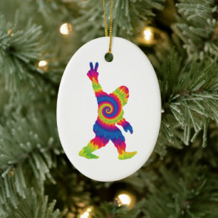 Peace Love Bigfoot - Bigfoot Lovers  Ceramic Ornament