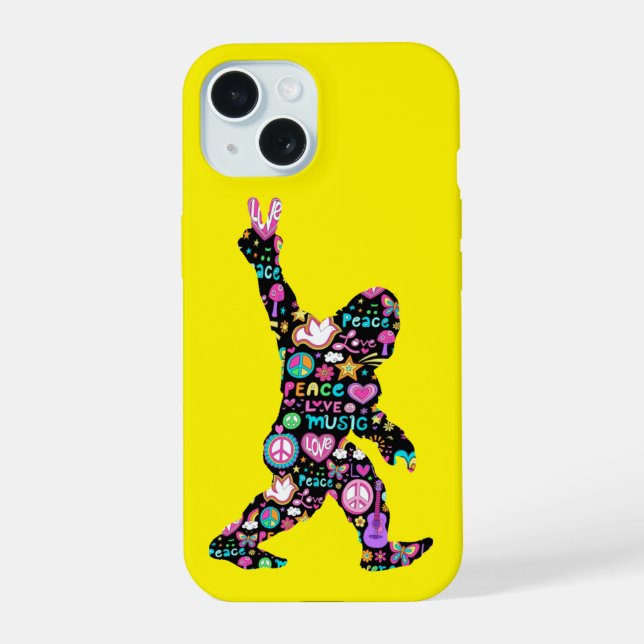 Peace Love Bigfoot Hippie Funny Bigfoot Lover (Verso)