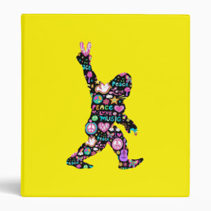 Peace Love Bigfoot Hippie Funny Bigfoot Lover      Binder