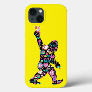 Peace Love Bigfoot Hippie Funny Bigfoot Lover      iPhone 13 Case