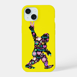 Peace Love Bigfoot Hippie Funny Bigfoot Lover      iPhone 15 Case
