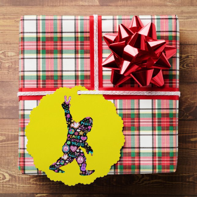 Peace Love Bigfoot Hippie Funny Bigfoot Lover      Ornament Card (Insitu (Gift))