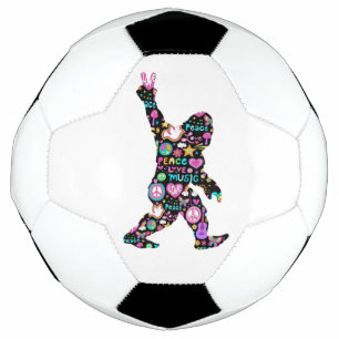 Peace Love Bigfoot Hippie Funny Bigfoot Lover Soccer Ball