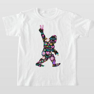 Peace Love Bigfoot Hippie Funny Bigfoot Lover T-Sh T-Shirt