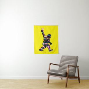 Peace Love Bigfoot Hippie Funny Bigfoot Lover    Tapestry