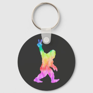 Peace Love Bigfoot Keychain