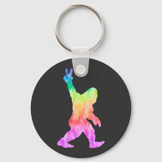 Peace Love Bigfoot   Keychain (Front)