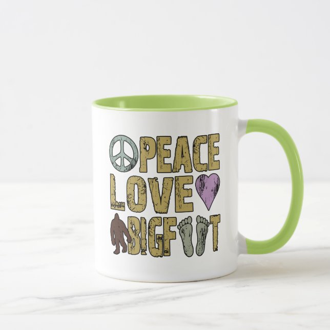 Peace Love Bigfoot Mug (Right)