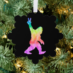 Peace Love Bigfoot Ornament Card