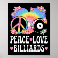 Peace Love Billiards Lover 60s 70s Hippie Outfit B