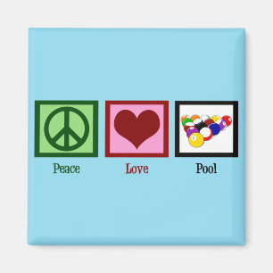 Peace Love Billiards Magnet
